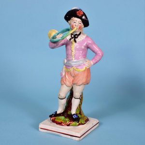Staffordshire Pottery Figure of a French Horn Player