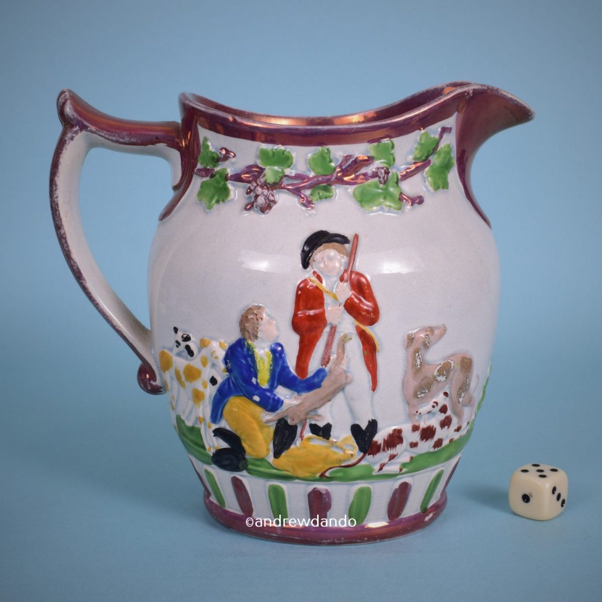 Lustre Ware Jug With Hunting Scenes