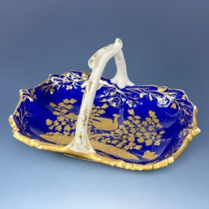 Antique Spode Porcelain Miniature Basket.