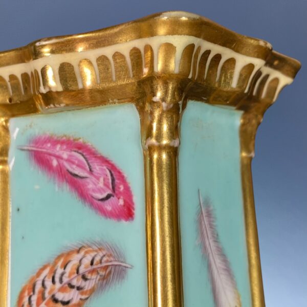 Pair of C19th Minton 'Corinthian Vases' Painted with Feathers. - Image 10