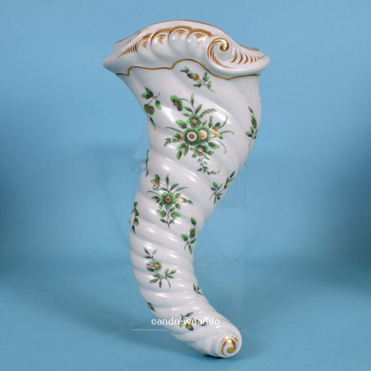 Antique Worcester Porcelain Cornucopia/Wall Pocket