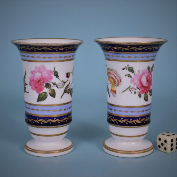 Pair of English Porcelain Spill Vases