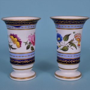 Pair of English Porcelain Spill Vases