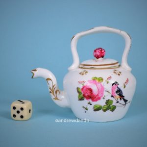 English Porcelain Miniature Tea Kettle.