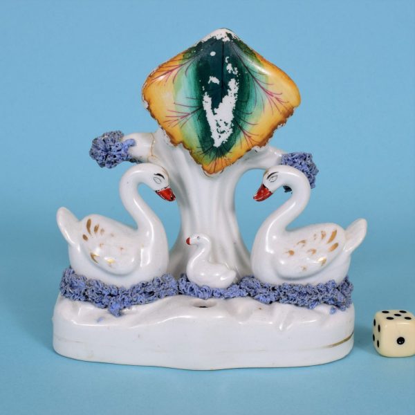 Staffordshire Group of Two Swans