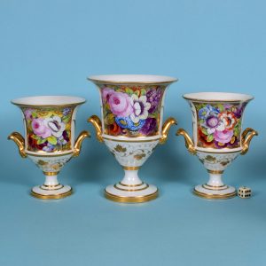 Garniture of English Porcelain Vases
