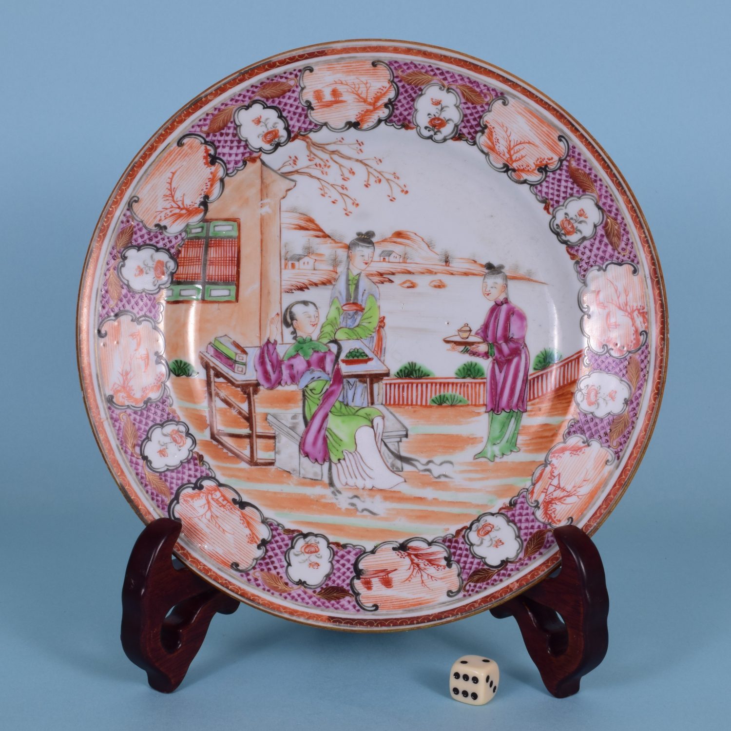 Chinese Export ‘Mandarin’ Plate , Qianlong (b)