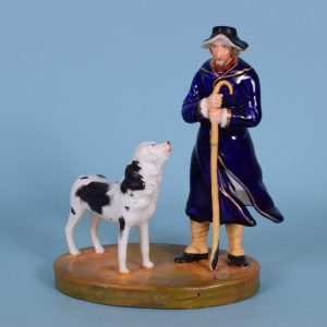 Staffordshire Figure of a Shepherd & his Dog.