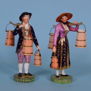 Pair of Derby Figures, Milkman & Milkmaid