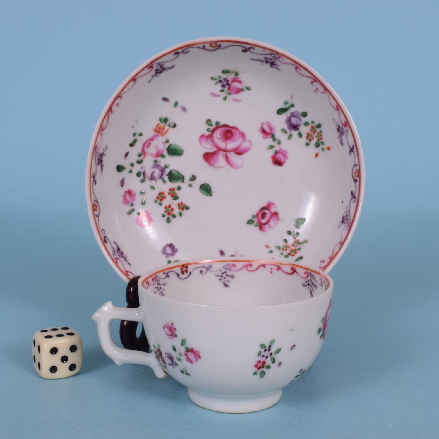Chinese Export Small Teacup & Saucer (a)