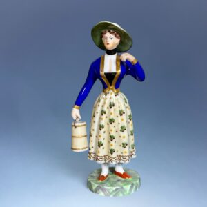 Chamberlains Worcester Porcelain Figure of a Milkmaid.