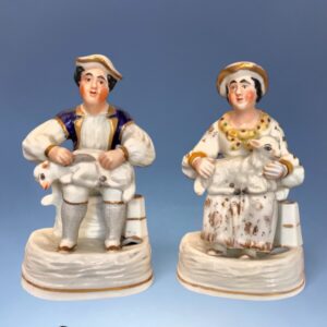 Pair of Staffordshire Figures of Sheep Shearer & Shepherdess