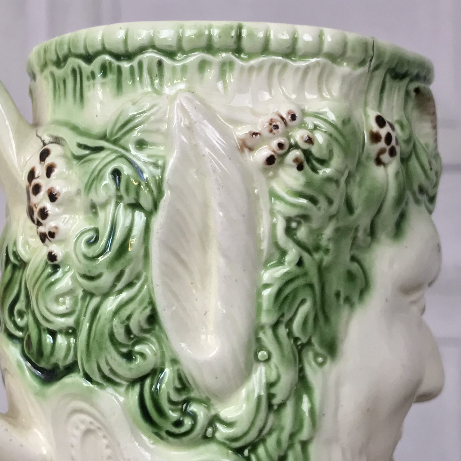 C18th English Creamware Satyr Mug.