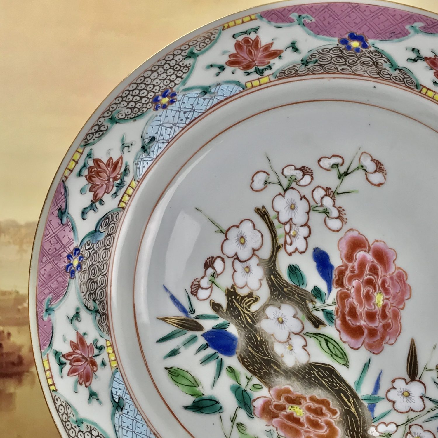 C18th Chinese Export Porcelain ‘Famille Rose’ Plate.