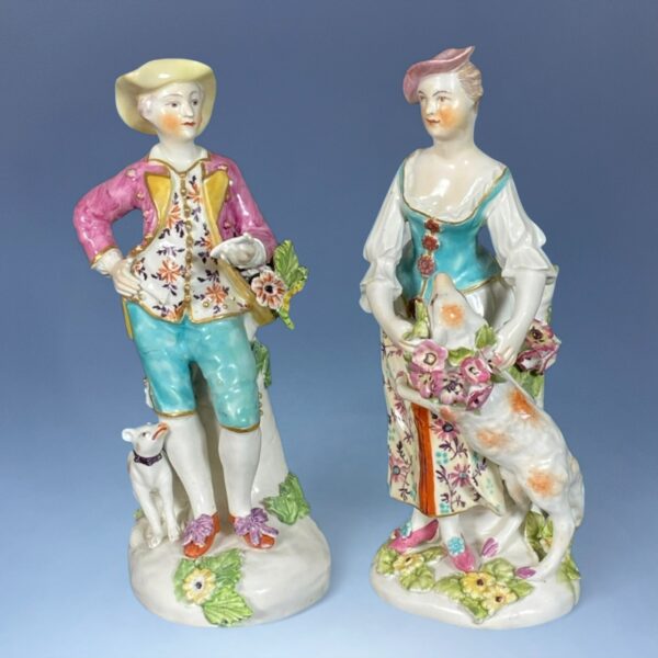 Pair of C18th Derby Figures - 'The Garland Shepherds'