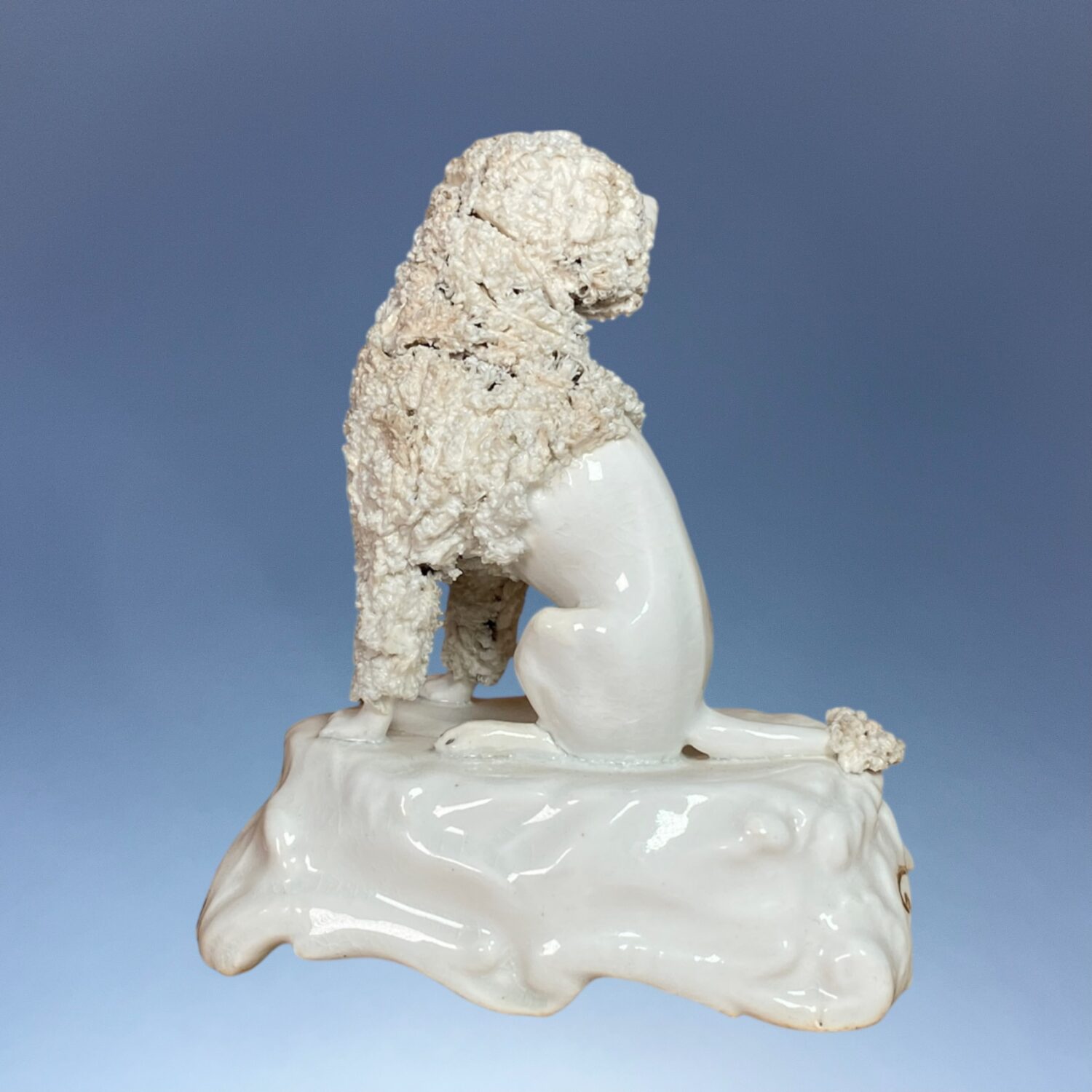 C19th Staffordshire Porcelain Seated Poodle - Image 2