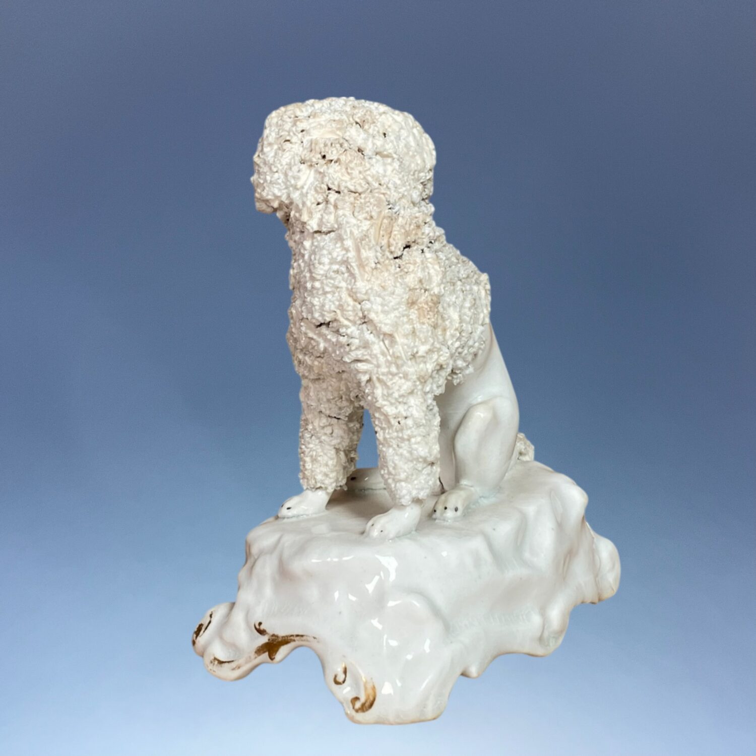 C19th Staffordshire Porcelain Seated Poodle - Image 4