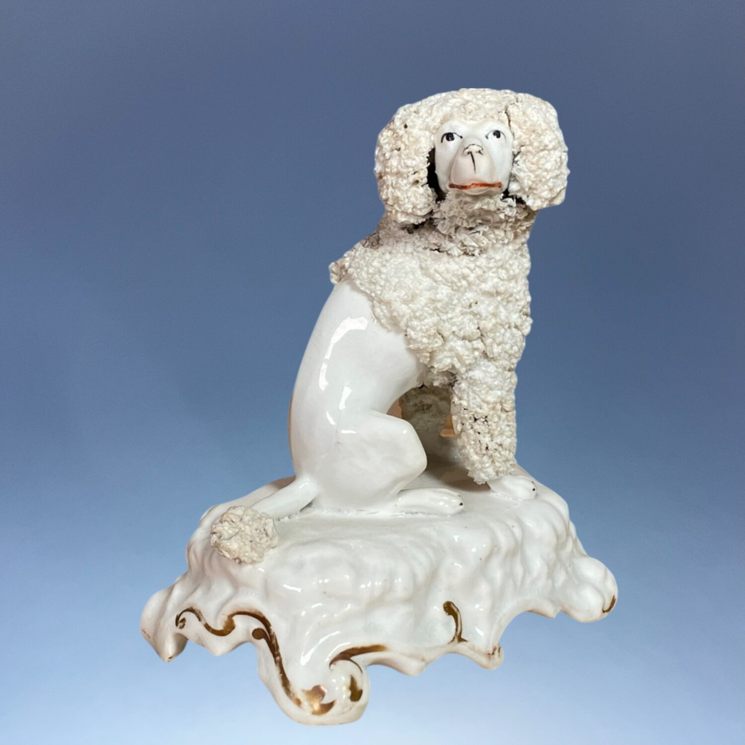 C19th Staffordshire Porcelain Seated Poodle - Image 5