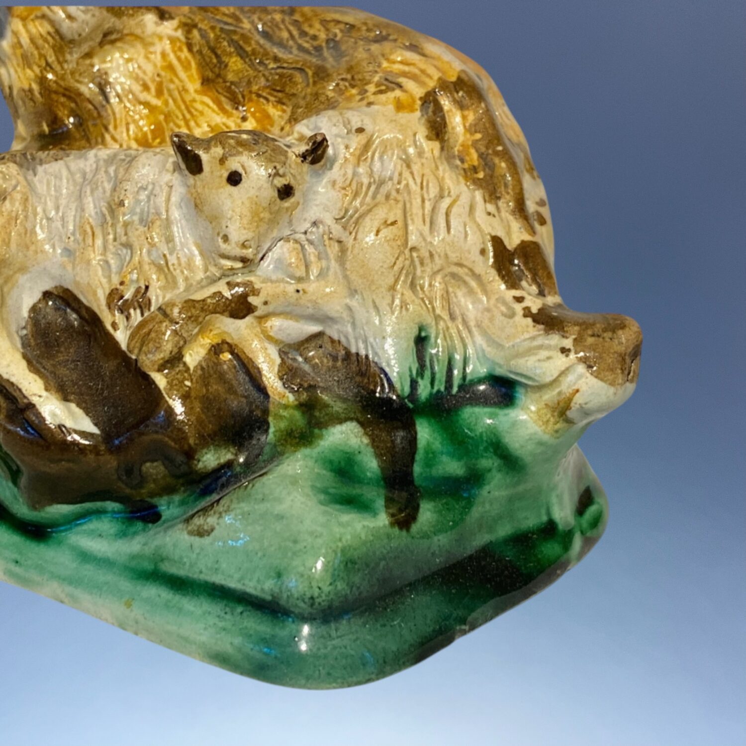 Early Staffordshire Pottery Ewe & Lamb. - Image 5