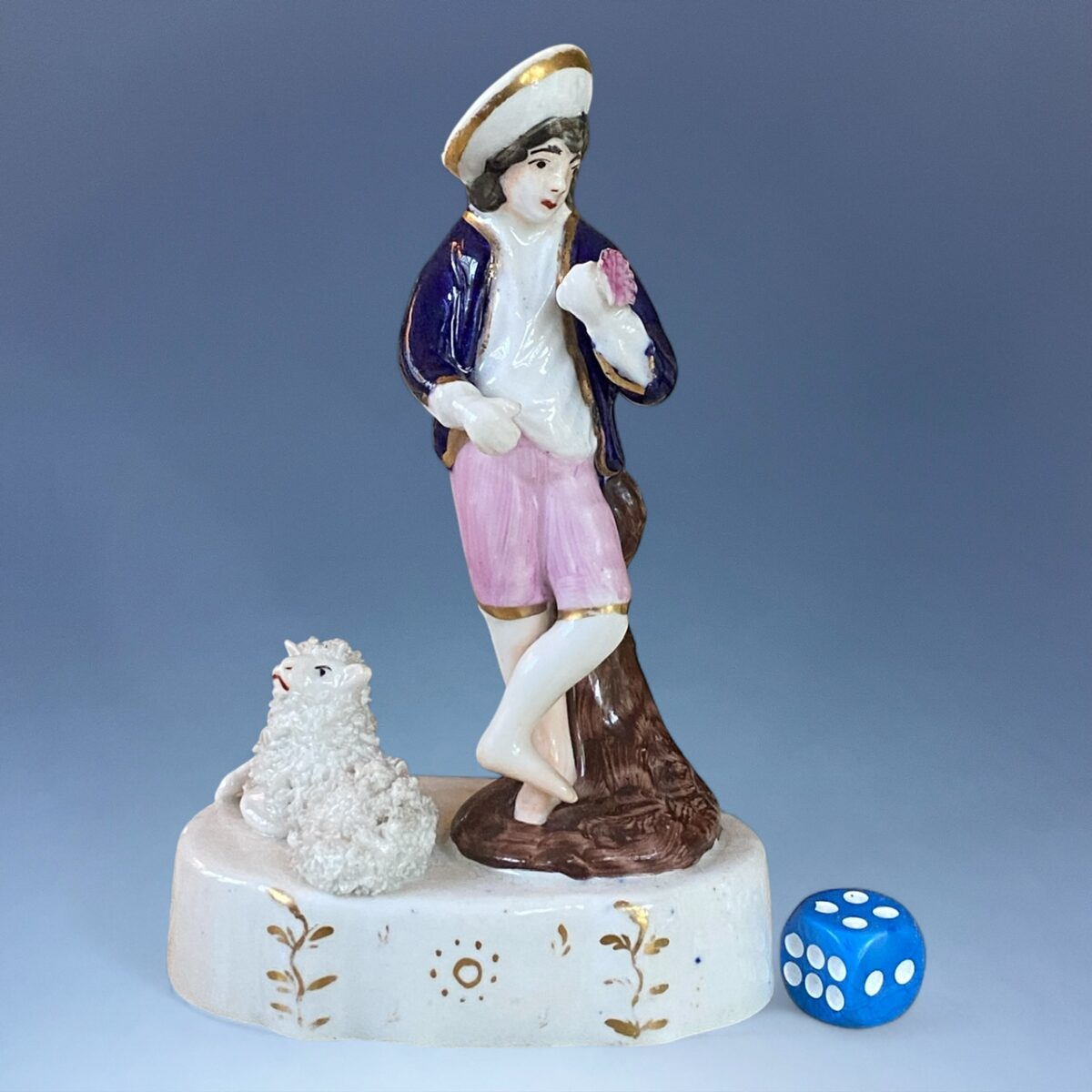Staffordshire Porcelain Figure of a Shepherd.