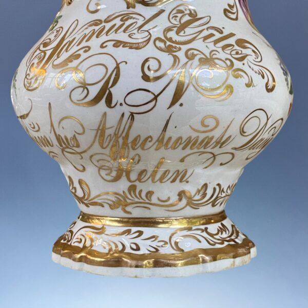 English Porcelain Presentation Jug - Samuel Giles R.N. - Image 6