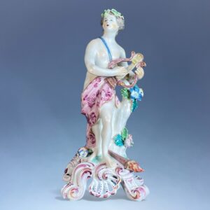 C18th Bow Porcelain Figure of Apollo