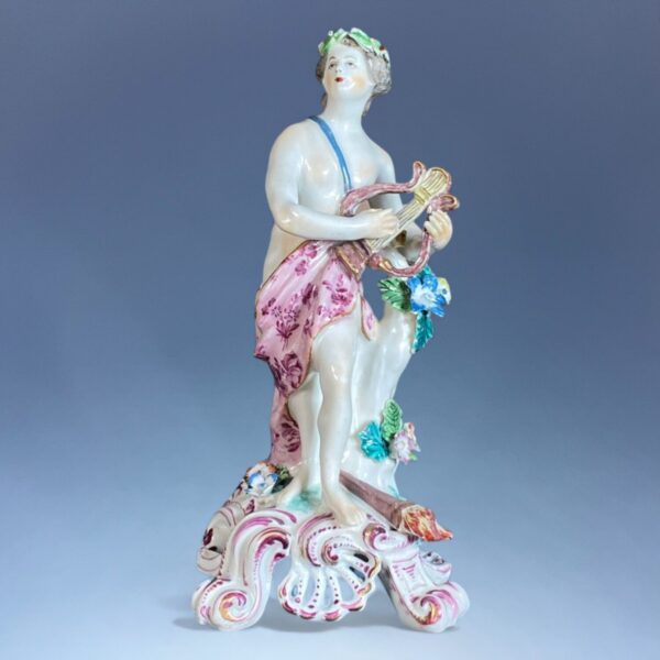 C18th Bow Porcelain Figure of Apollo