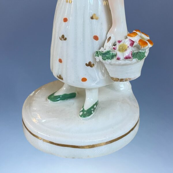 Pair of C19th Staffordshire Porcelain Figures of Flower Sellers. - Image 8