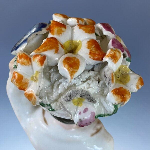 Pair of C19th Staffordshire Porcelain Figures of Flower Sellers. - Image 5