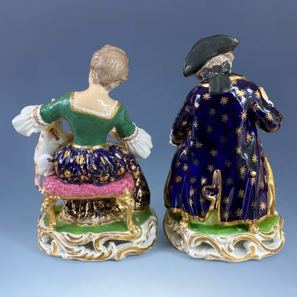 Pair of Bloor Derby Seated Figures with Cat & Dog. - Image 12
