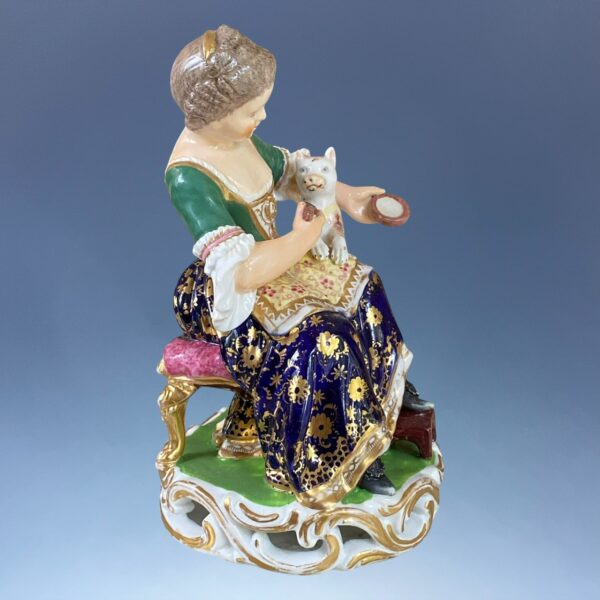 Pair of Bloor Derby Seated Figures with Cat & Dog. - Image 4