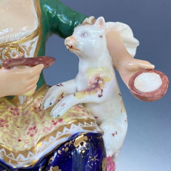 Pair of Bloor Derby Seated Figures with Cat & Dog. - Image 3