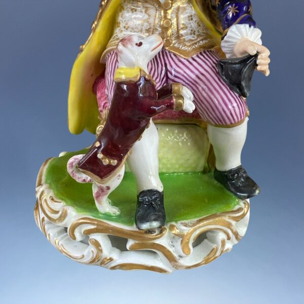 Pair of Bloor Derby Seated Figures with Cat & Dog. - Image 9