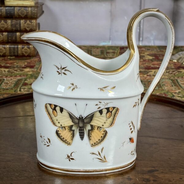 Paris Porcelain Cream Jug Painted With Insects, c1790