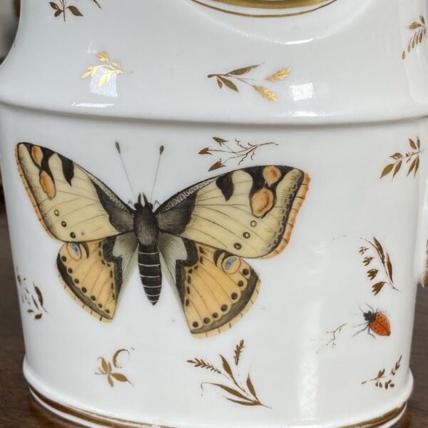 Paris Porcelain Cream Jug Painted With Insects, c1790 - Image 5