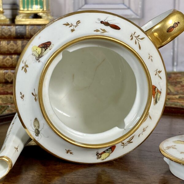 Paris Porcelain Teapot Painted With Insects, c1790 - Image 8