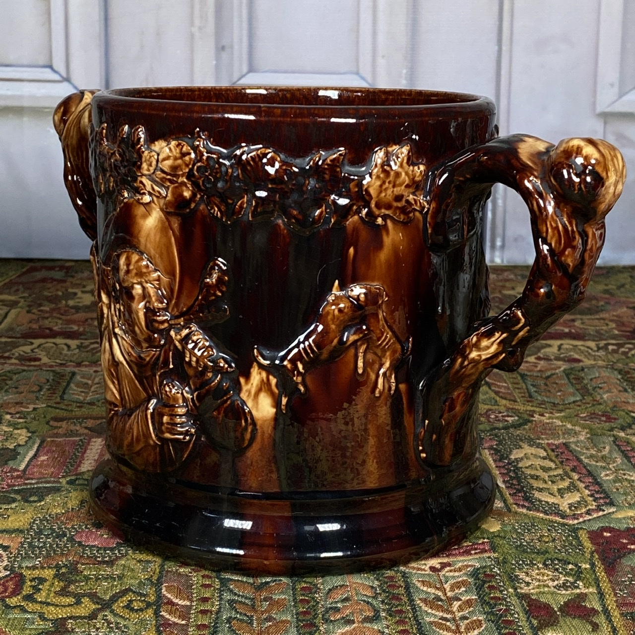 Very Large 'Treacle Glaze' Loving Cup With Frogs. - Image 2