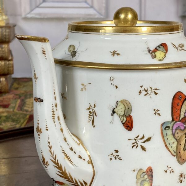 Paris Porcelain Teapot Painted With Insects, c1790 - Image 3