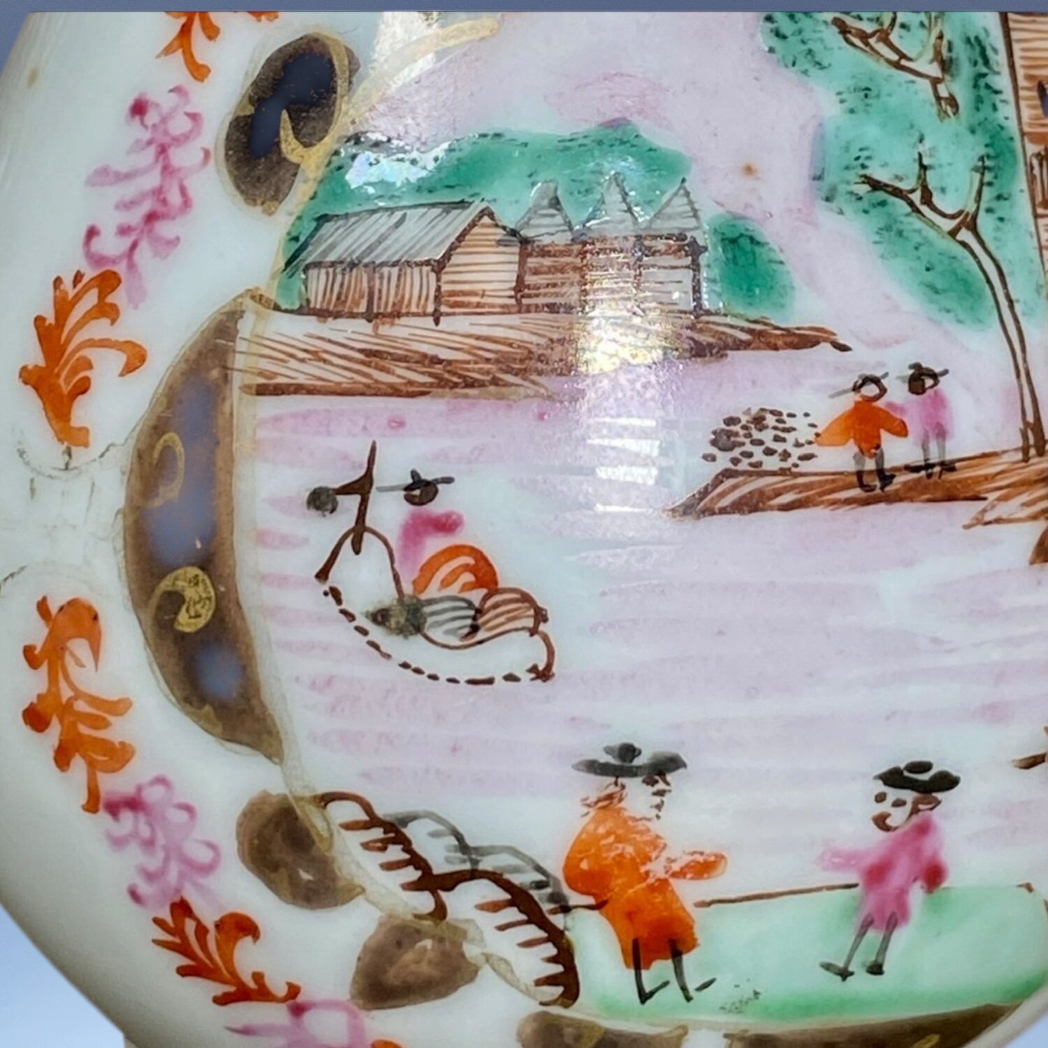 Chinese Export Porcelain Cream Jug - Meissen Style Decoration. - Image 2