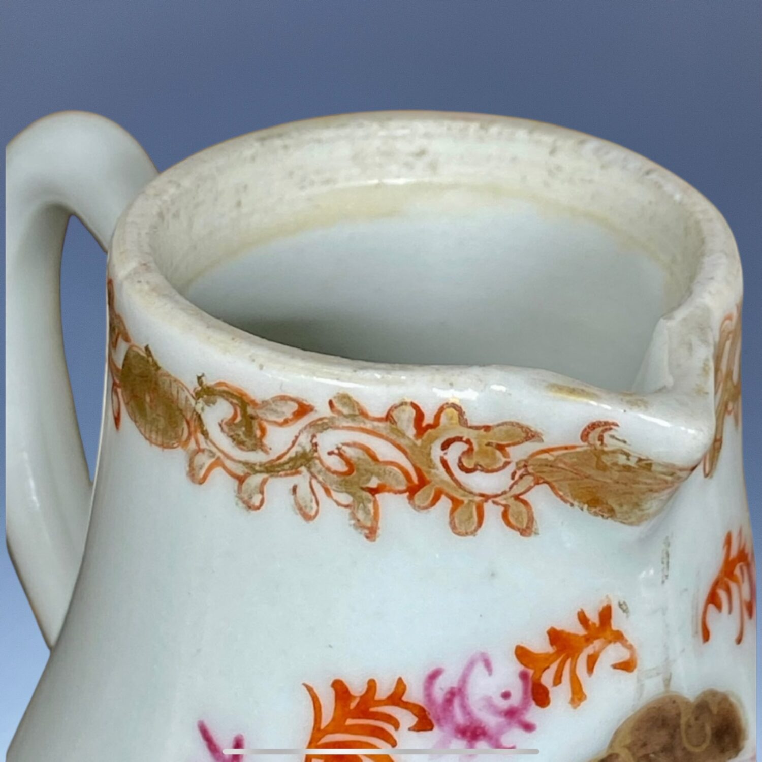 Chinese Export Porcelain Cream Jug - Meissen Style Decoration. - Image 5
