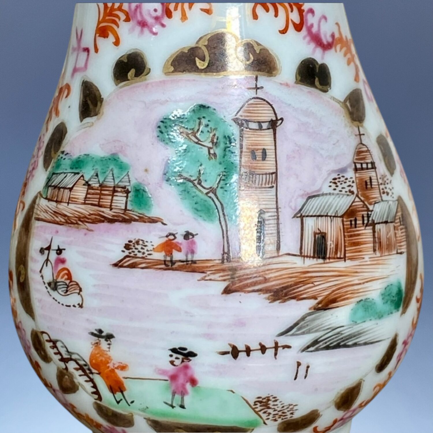 Chinese Export Porcelain Cream Jug - Meissen Style Decoration. - Image 6