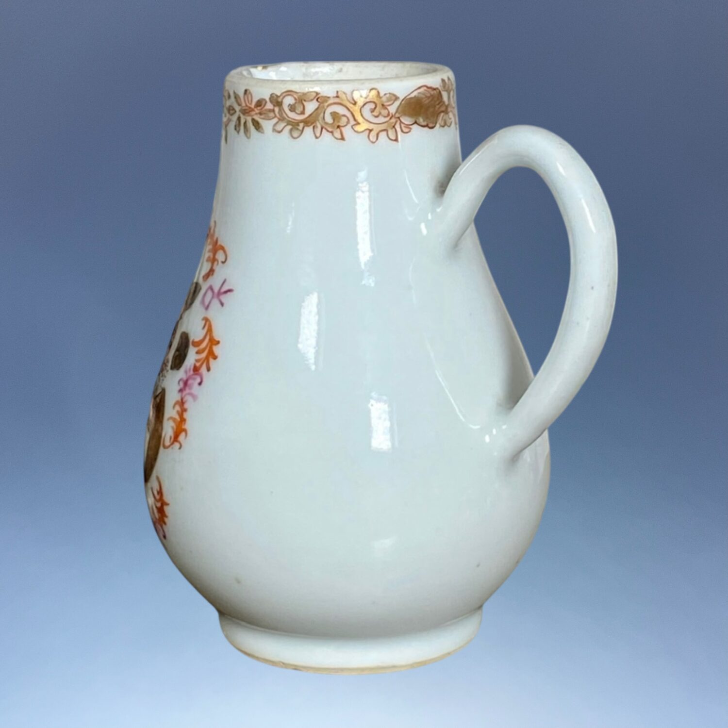 Chinese Export Porcelain Cream Jug - Meissen Style Decoration. - Image 8