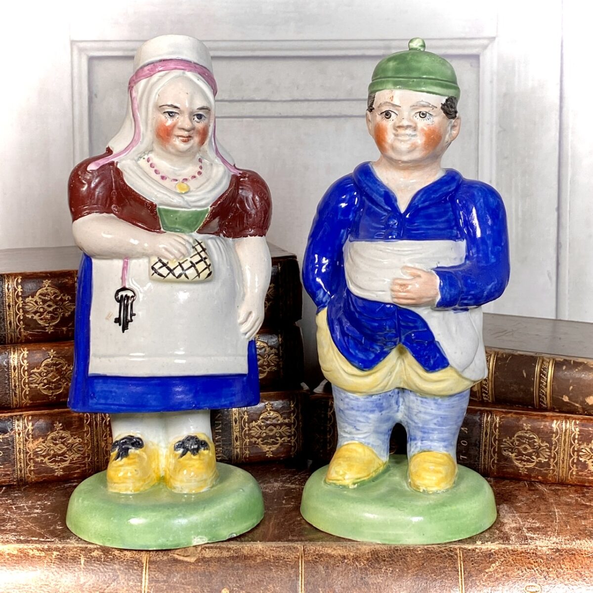 Pair of Early Staffordshire Figures, Landlord & Landlady
