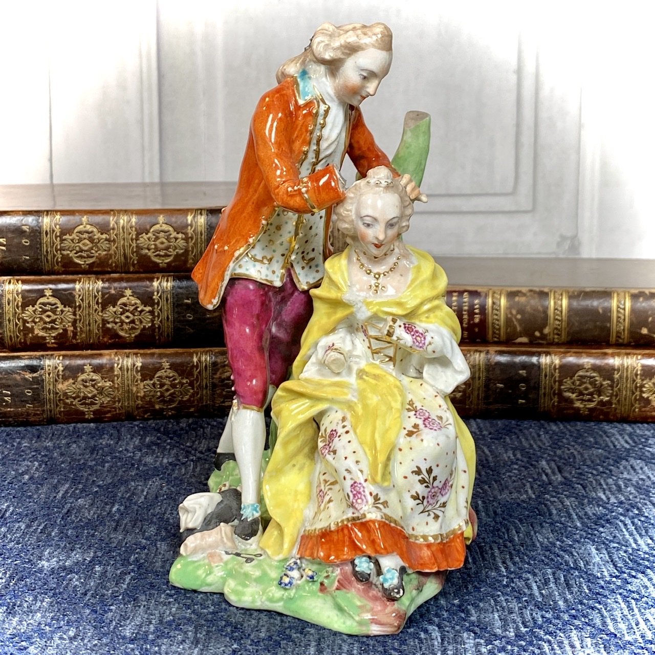 Antique Derby Figure of The Court Hairdresser (af) Andrew Dando