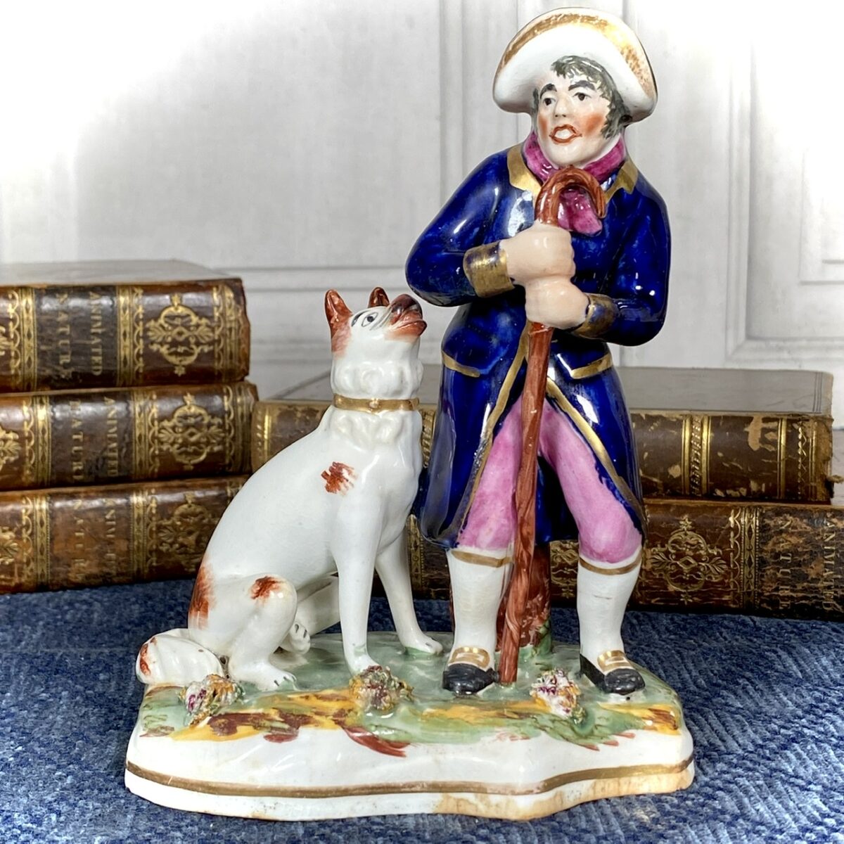 Staffordshire Figure of a Shepherd With His Dog.
