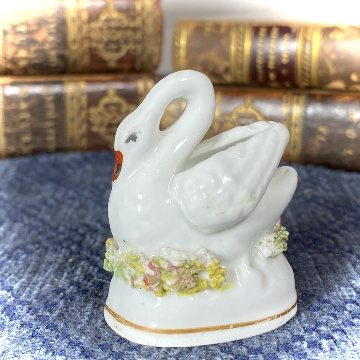 Staffordshire Porcelain Miniature Swan, c1840.