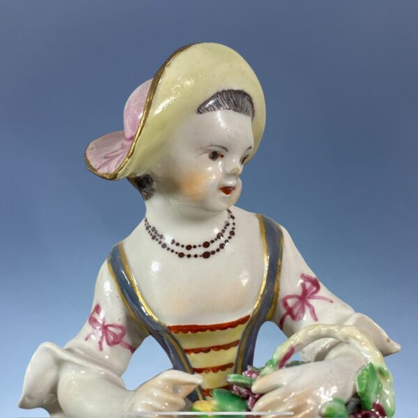 C18th Bow Figure of a Girl Holding a Basket of Grapes. - Image 2
