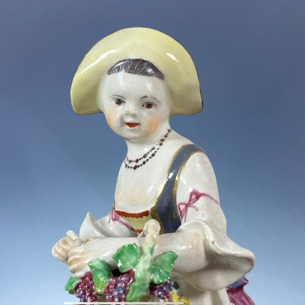 C18th Bow Figure of a Girl Holding a Basket of Grapes. - Image 4