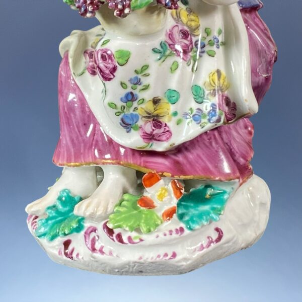 C18th Bow Figure of a Girl Holding a Basket of Grapes. - Image 5