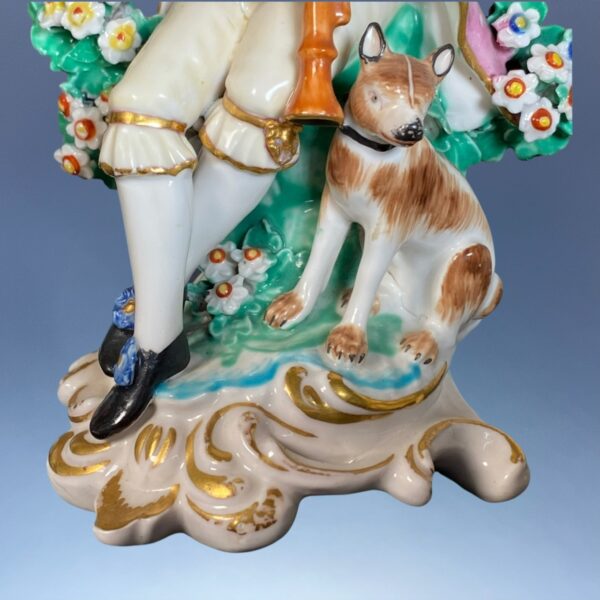 Pair of C18th Derby Shepherd Musician Figures. - Image 8